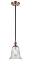  516-1P-AC-G2812-LED - Hanover - 1 Light - 6 inch - Antique Copper - Cord hung - Mini Pendant