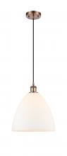  516-1P-AC-GBD-121 - Bristol - 1 Light - 12 inch - Antique Copper - Cord hung - Mini Pendant