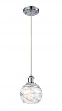  516-1P-PC-G1213-6 - Athens Deco Swirl - 1 Light - 6 inch - Polished Chrome - Cord hung - Mini Pendant