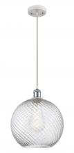  516-1P-WPC-G1214-12 - Athens Twisted Swirl - 1 Light - 12 inch - White Polished Chrome - Cord hung - Mini Pendant