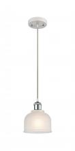  516-1P-WPC-G411-LED - Dayton - 1 Light - 6 inch - White Polished Chrome - Cord hung - Mini Pendant