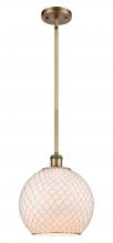  516-1S-BB-G121-10CSN - Farmhouse Chicken Wire - 1 Light - 10 inch - Brushed Brass - Mini Pendant