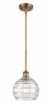 Innovations Lighting 516-1S-BB-G1213-8 - Athens Deco Swirl - 1 Light - 8 inch - Brushed Brass - Mini Pendant