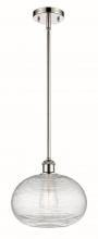  516-1S-PN-G555-10CL - Ithaca - 1 Light - 10 inch - Polished Nickel - Mini Pendant