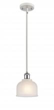  516-1S-WPC-G411-LED - Dayton - 1 Light - 6 inch - White Polished Chrome - Mini Pendant