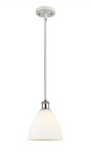  516-1S-WPC-GBD-751-LED - Bristol - 1 Light - 8 inch - White Polished Chrome - Mini Pendant