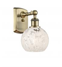  516-1W-AB-G1216-6WM - White Mouchette - 1 Light - 6 inch - Antique Brass - Sconce