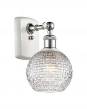 516-1W-WPC-G122C-6CL - Athens - 1 Light - 6 inch - White Polished Chrome - Sconce
