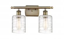  516-2W-AB-G1113-LED - Cobbleskill - 2 Light - 15 inch - Antique Brass - Bath Vanity Light