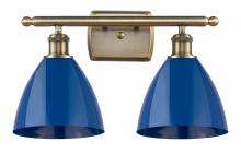  516-2W-AB-MBD-75-BL-LED - Plymouth - 2 Light - 18 inch - Antique Brass - Bath Vanity Light