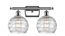  516-2W-PC-G1213-8-LED - Athens Deco Swirl - 2 Light - 18 inch - Polished Chrome - Bath Vanity Light