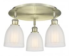  516-3C-AB-G441 - Brookfield - 3 Light - 18 inch - Antique Brass - Flush Mount