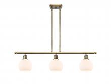  516-3I-AB-G121-6-LED - Athens - 3 Light - 36 inch - Antique Brass - Cord hung - Island Light