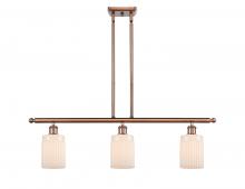  516-3I-AC-G341-LED - Hadley - 3 Light - 36 inch - Antique Copper - Cord hung - Island Light