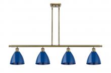  516-4I-AB-MBD-75-BL-LED - Plymouth - 4 Light - 48 inch - Antique Brass - Cord hung - Island Light