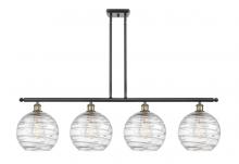  516-4I-BAB-G1213-10 - Athens Deco Swirl - 4 Light - 48 inch - Black Antique Brass - Cord hung - Island Light