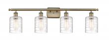  516-4W-AB-G1113 - Cobbleskill - 4 Light - 35 inch - Antique Brass - Bath Vanity Light