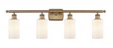  516-4W-BB-G801 - Clymer - 4 Light - 34 inch - Brushed Brass - Bath Vanity Light