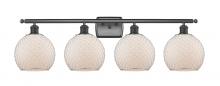  516-4W-BK-G121-8CSN - Farmhouse Chicken Wire - 4 Light - 38 inch - Matte Black - Bath Vanity Light