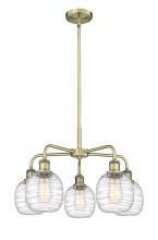  516-5CR-AB-G1013 - Belfast - 5 Light - 24 inch - Antique Brass - Chandelier