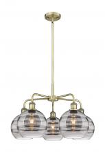  516-5CR-AB-G556-8SM - Rochester - 5 Light - 26 inch - Antique Brass - Chandelier