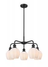  516-5CR-BK-G461-6 - Norfolk - 5 Light - 24 inch - Matte Black - Chandelier