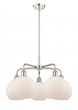  516-5CR-PN-G121-8 - Athens - 5 Light - 26 inch - Polished Nickel - Chandelier