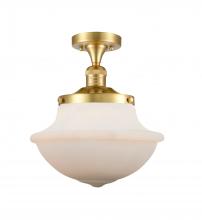  517-1CH-SG-G541-LED - Oxford - 1 Light - 12 inch - Satin Gold - Semi-Flush Mount