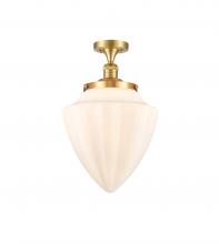  517-1CH-SG-G661-12-LED - Bullet - 1 Light - 12 inch - Satin Gold - Semi-Flush Mount