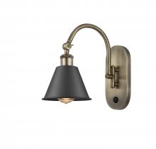  518-1W-AB-M8-BK-LED - Smithfield - 1 Light - 7 inch - Antique Brass - Sconce