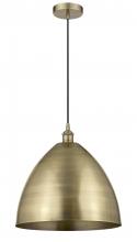  616-1P-AB-MBD-16-AB-LED - Bristol - 1 Light - 16 inch - Antique Brass - Cord hung - Mini Pendant