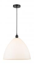  616-1P-BK-GBD-161-LED - Bristol - 1 Light - 16 inch - Matte Black - Cord hung - Pendant