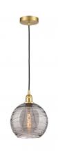  616-1P-SG-G1213-10SM - Athens Deco Swirl - 1 Light - 10 inch - Satin Gold - Cord hung - Mini Pendant