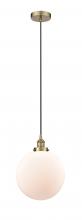  616-1PH-AB-G201-12-LED - Beacon - 1 Light - 12 inch - Antique Brass - Cord hung - Mini Pendant