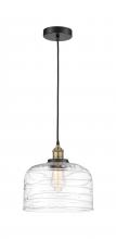  616-1PH-BAB-G713-L - Bell - 1 Light - 12 inch - Black Antique Brass - Cord hung - Mini Pendant