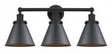  616-3W-BK-M13-BK - Appalachian - 3 Light - 26 inch - Matte Black - Bath Vanity Light