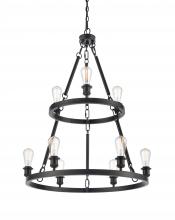 Innovations Lighting 8203-BK-LED - Saloon - 9 Light - 30 inch - Matte Black - Chain Hung - Chandelier