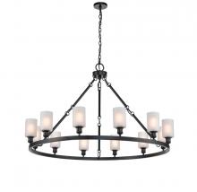  850-BK-G801-LED - Clymer - 12 Light - 50 inch - Matte Black - Chain Hung - Chandelier