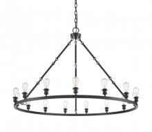  860-BK-LED - Saloon - 20 Light - 60 inch - Matte Black - Chain Hung - Chandelier