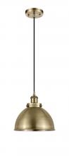  916-1P-AB-MFD-10-AB-LED - Derby - 1 Light - 10 inch - Antique Brass - Cord hung - Mini Pendant