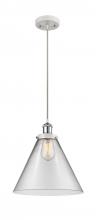  916-1P-WPC-G42-L - Cone - 1 Light - 12 inch - White Polished Chrome - Cord hung - Mini Pendant