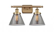  916-2W-BB-G43-LED - Cone - 2 Light - 18 inch - Brushed Brass - Bath Vanity Light