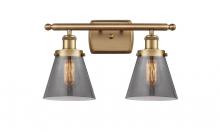  916-2W-BB-G63-LED - Cone - 2 Light - 16 inch - Brushed Brass - Bath Vanity Light