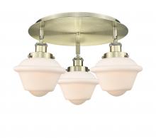  916-3C-AB-G531 - Oxford - 3 Light - 19 inch - Antique Brass - Flush Mount