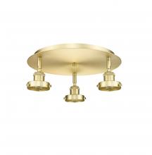  916-3C-SG - Ballston Urban - 3 Light - 15 inch - Satin Gold - Flush Mount