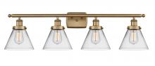  916-4W-BB-G42 - Cone - 4 Light - 38 inch - Brushed Brass - Bath Vanity Light