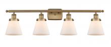  916-4W-BB-G61 - Cone - 4 Light - 36 inch - Brushed Brass - Bath Vanity Light