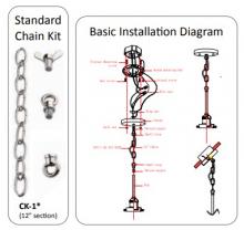  CK-1-AB - Chain Conversion Kit - 12 inch - Antique Brass