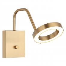  S12811AG - 1 LT LED "REALM" AGED GOLD BRASS WALL SCONCE / ACRYLIC SHADE