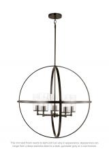  3124675-778 - Alturas indoor dimmable 5-light single tier chandelier in pewter bronze finish with spherical steel